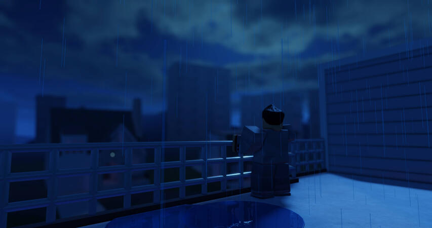 Kiryu on a rainy day.